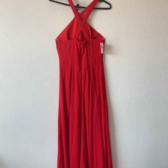 Fame and partners red high neck gown - Picture 3 of 5